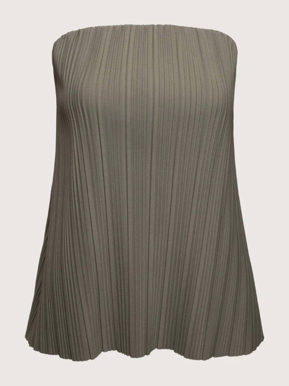 Oak + Fort Pleated Tube Top in Olive Grey Vetiver